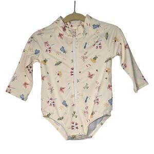 Janie and Jack Baby Girl's Long Sleeve Swimsuit Ruffle Size 3-6 months